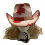 Flag Maple Leaf Western Cowboy Hat for Men and Women