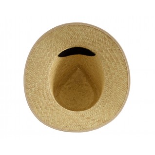 Woven Natural Palm Straw Hat with Tie Back