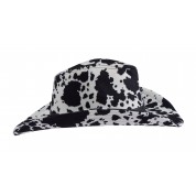 Cow pattern hat black and white felt hat