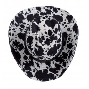 Cow pattern hat black and white felt hat