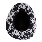 Cow pattern hat black and white felt hat