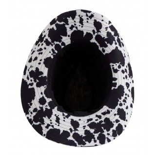 Cow pattern hat black and white felt hat