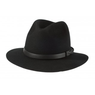 Black hard wool hat decoration