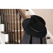 Black hard wool hat decoration