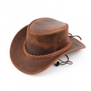 Western style men's genuine leather cowboy hat