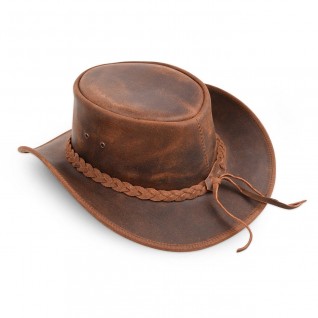 Western style men's genuine leather cowboy hat
