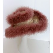 Festive Fluffy Plush Taupe Cowboy Hat